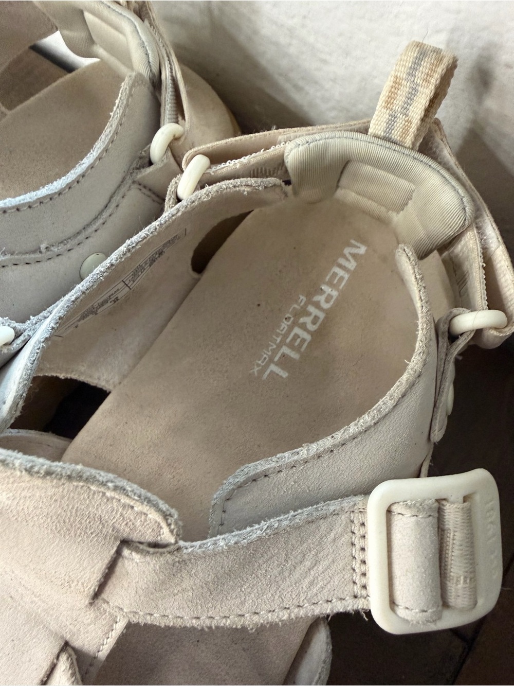 Merrell Women's Fleur Fisherman Sandals in Chalk leather straps women’s 8 - Picture 3 of 7
